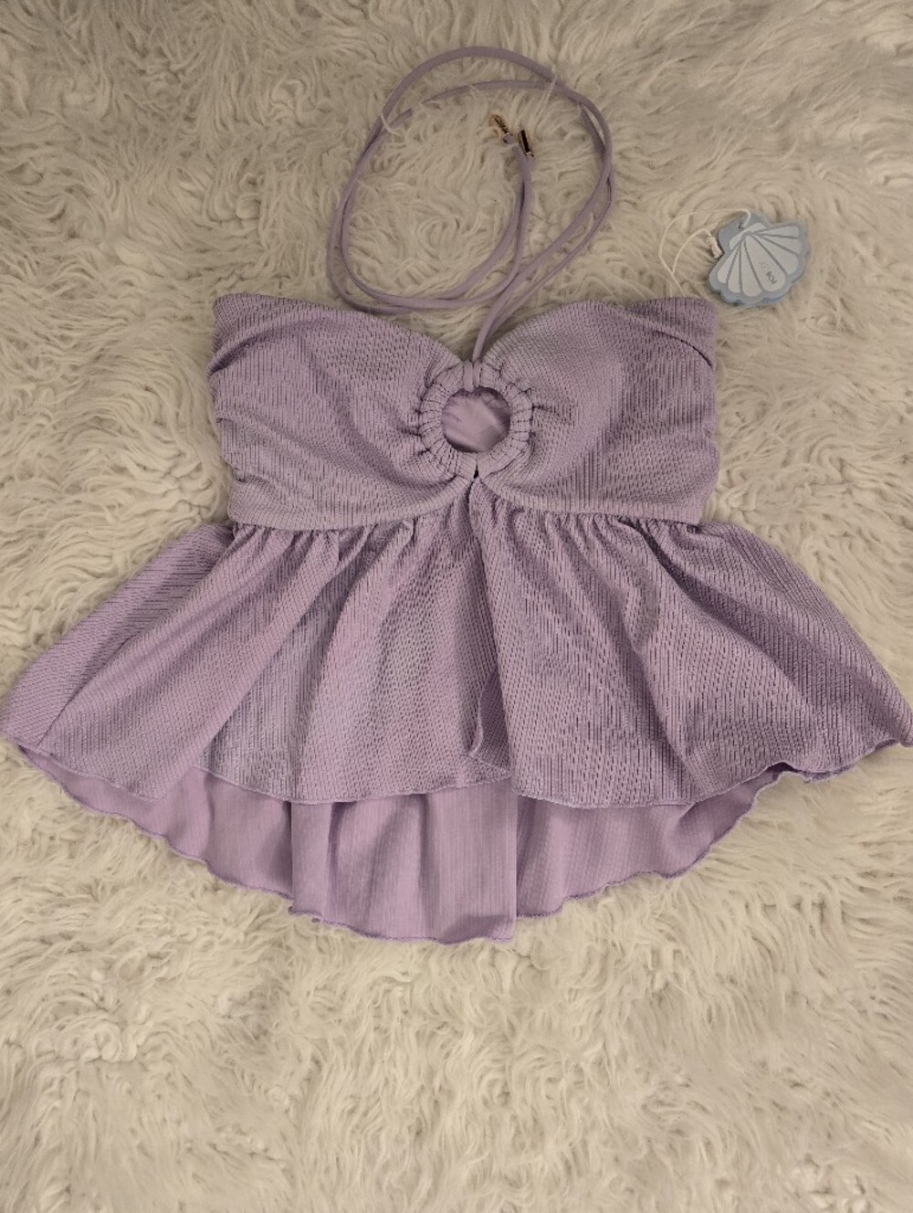 New Popflex Tidepool Tankini Top Lilac Digital Lavender Small S Coquette - Picture 6 of 11